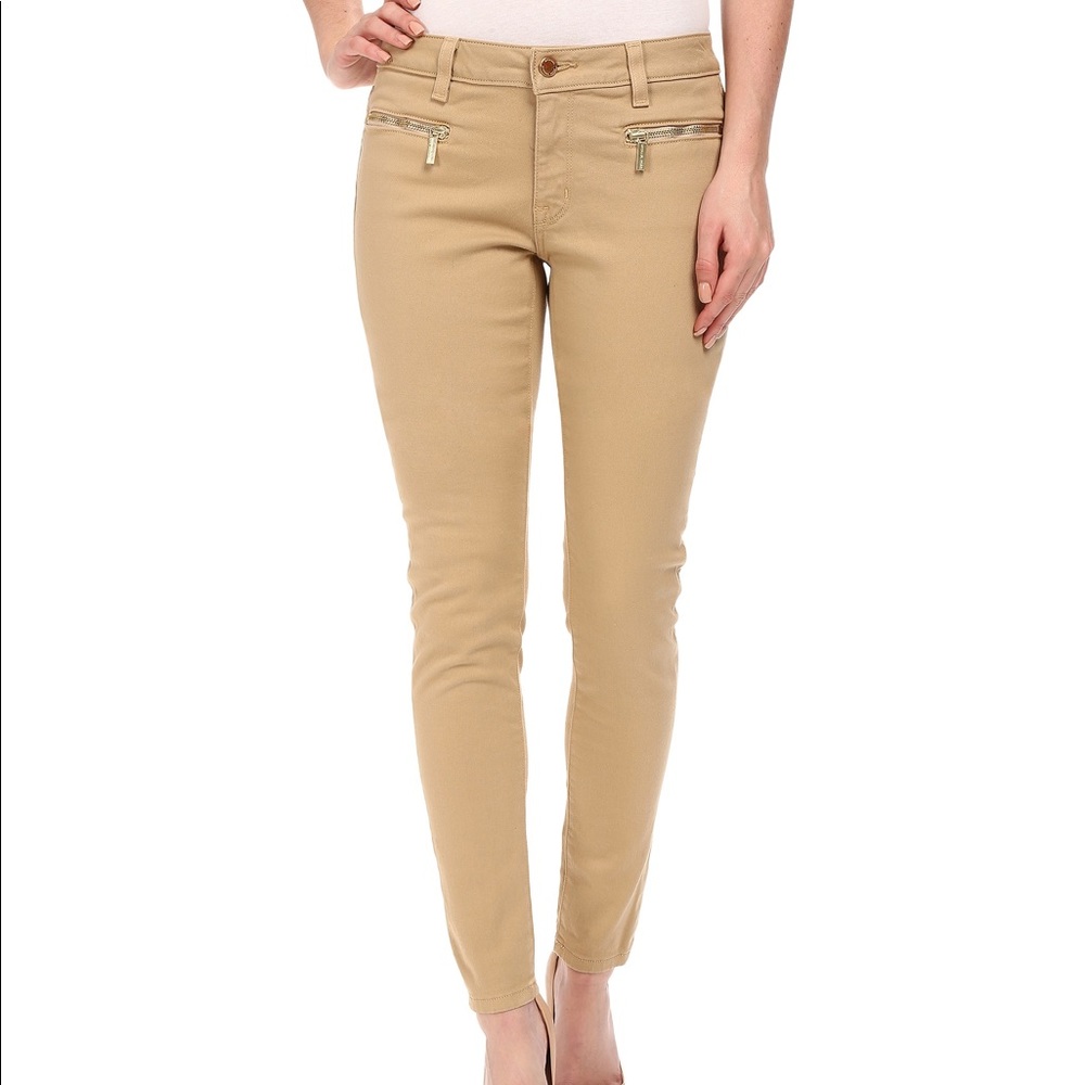 Michael Kors Skinny Pants W/ Zip Up in Khaki